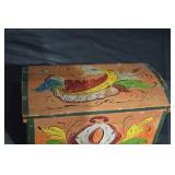 Norwegian Rosemaling Wooden Chest - Hand-Painted Floral Jewelry Box