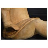 Wooden Angel Cherub Statue with Wings - Hand-Carved, 18 inches tall