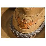 Laredo Medium Suede Western Hat - Braided Leather Band & Feather