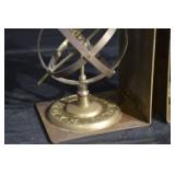 Brass Armillary Sphere Bookends - Vintage Pair