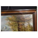 Benny Original Art Landscape Painting - Mountain Lake Scene - Framed (44"x32")