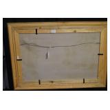 Landscape Painting - Original Art in Gold Frame, Snowy River Scene, 41.5 in W x 29.5 in H