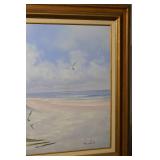 Seascape Painting - Lighthouse on Dunes, 56 x 32 in, Original, Signed