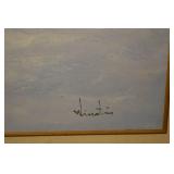 Seascape Painting - Lighthouse on Dunes, 56 x 32 in, Original, Signed