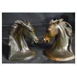 Goddan Horse Head Bookends Pair - Bronze Tone Metal Sculpture