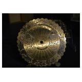 Antique Brass Religious Lot - Crucifix, Candelabrum, Teapot Lamp, Mini Chairs