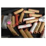 Lincoln and Wheat Cent Lot - Wartime 1943 & Last-Year Issues With Coin Rolls