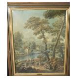 Environs Monaidi Landscape - Framed Riverside Village Scene