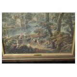 Environs Monaidi Landscape - Framed Riverside Village Scene