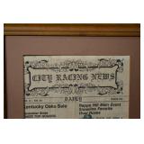 City Racing News Framed Needlepoint Artwork - Horse Race Front Page