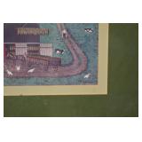 Framed Farm Scene Print - Barn & Fields Landscape Artwork