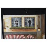 Poulettes Cafe Painting - Parisian Street Cafe Scene on Canvas