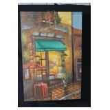 Painting - Mediterranean Street Café Scene with Green Awning