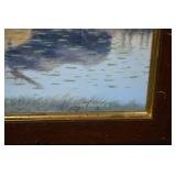 Jim Kasper Moose in Autumn Lake Landscape - Framed Painting