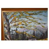 Landscape Painting - Autumn Scene with Vintage Wagon - Framed Wall Art