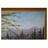 Landscape Painting - Autumn Scene with Vintage Wagon - Framed Wall Art