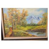 Dorothy Burnage Landscape Painting - Autumn Forest, Mountain Lake Scene