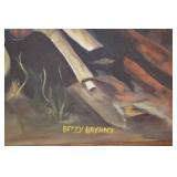 Betty Bryant Landscape Painting - Framed Wagon Wheel Autumn Scene