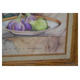 Sunflower Still Life Framed Print with Vase, Pears & Stringed Instrument