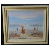 Alex Gore - Seaside Impressionist Oil Painting in Gilded Frame