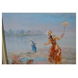Alex Gore - Seaside Impressionist Oil Painting in Gilded Frame