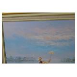 Alex Gore - Seaside Impressionist Oil Painting in Gilded Frame