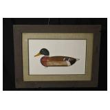 Mallard Duck Decoy Print - Limited Edition 57/105, Framed