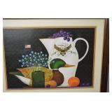 Framed Duck & Pitcher Still-Life Artwork - Farmhouse Kitchen Wall Art