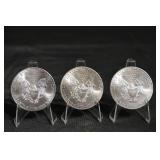 2015 American Silver Eagle 1 oz .999 Fine Silver Coin - Lot of 3