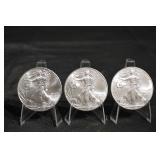 United States Silver Eagle 1oz .999 Fine Silver Coins- 3 Coin Lot (2015)