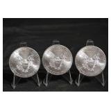 United States Silver Eagle 1oz .999 Fine Silver Coins- 3 Coin Lot (2015)