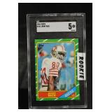 Topps 1986 Jerry Rice #161 Rookie Card - 49ers WR, SGC 5 EX Graded Football Card