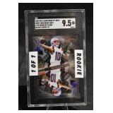 Drake Maye 1/1 Black Lasers Rookie Card - Card Draw Stacked Deck - SGC 9.5