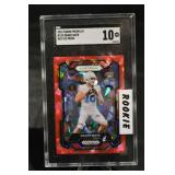 Drake Maye - 2024 Panini Prizm Red Ice Rookie Card No. 103 (RC) SGC 10