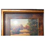 Autumn Landscape Painting - Framed, 39x39 in Brown-Gilt Frame
