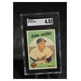 Topps 1959 Duke Snider Dodgers Baseball Card #20 PSA 4.5 VG in Slab - Outfield