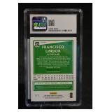 Francisco Lindor 2020 Donruss Optic Green Cracked Ice #150 Baseball Card