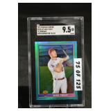 Mike Trout 2021 Bowman Chrome Aqua Refractor 73/125 - SGC 9.5 Baseball Card