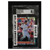 Donruss Optic 2018 Rafael Devers Nickname Variation Shock Prizm Rated Rookie RC - SGC 8