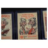 Vintage Valentines - 1950s/60s Three Card Lot - Funny Valentine Cartoon Series in Plastic Cases