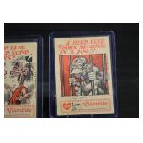 Vintage Valentines - 1950s/60s Three Card Lot - Funny Valentine Cartoon Series in Plastic Cases
