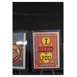 Vintage Valentine Cards - 3-Pack in Clear Display Cases