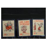 Vintage Valentine Cards - 3-Pack in Clear Display Cases