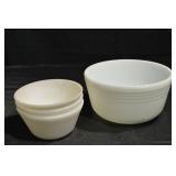 Pyrex Milk Glass Bowls - Ribbed 4-Piece Set