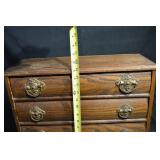 Small Wooden 3-Drawer Dresser with Ornate Brass Bail Pulls