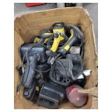 Box of Used Industrial Barcode Scanners and Automotive Parts