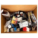 Box of Industrial Electrical Parts and Controls Including Allen-Bradley, Relays, Adapters, and Connectors