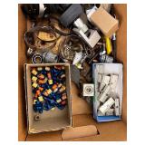 Box of Assorted Hardware and Electrical Connectors