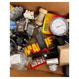 Box of Assorted Industrial Electrical and Pressure Components