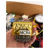 Box of Assorted Industrial Electrical and Pressure Components